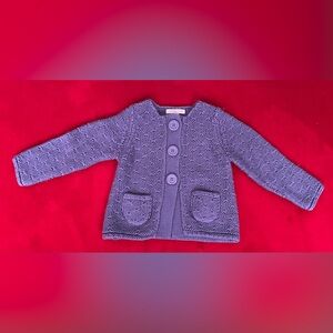 Indigo Collection Toddler Girl's Long Sleeve Purple Cardigan Sweater  1 1/2 - 2Y